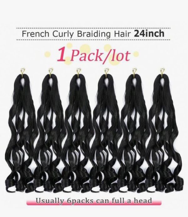 24 Inch 1 Pack French Curly Hairpiece (Colour 1B) - Image 2