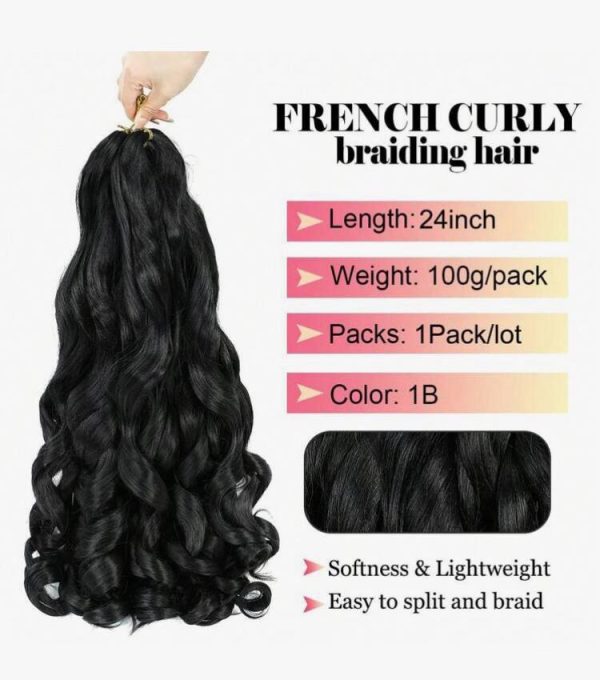 24 Inch 1 Pack French Curly Hairpiece (Colour 1B) - Image 3