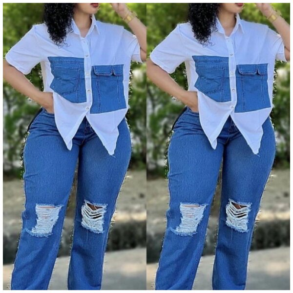 2 Piece Ladies Denim Set - Image 2